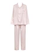 Leo Sateen Pyjamas Aop Pyjamas Nattøj Pink Missya