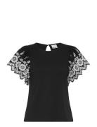 Ihmalui Ss Tops Blouses Short-sleeved Black ICHI