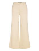 Cotton Twill Wide-Leg Pant Bottoms Trousers Chinos Beige Lauren Ralph ...