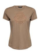 Embroidered-Logo Cotton Jersey Tee Tops T-shirts & Tops Short-sleeved ...