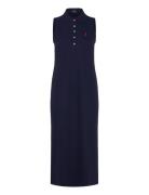 Stretch-Cotton Sleeveless Polo Dress Knælang Kjole Navy Polo Ralph Lau...