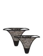 Lace Thong 2-Pack G-streng Undertøj Black Monki