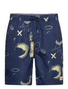 Printed Long-Length Swimshort Badeshorts Blue Scotch & Soda