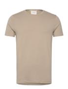 Stretch Slim Fit T-Shirt Tops T-Kortærmet Skjorte Beige Calvin Klein