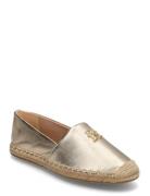 Th Logo Metallic Leather Espad Espadrillos Flade Sandal Gold Tommy Hil...