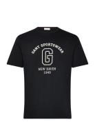 Graphic Ss T-Shirt Tops T-Kortærmet Skjorte Black GANT
