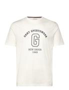 Graphic Ss T-Shirt Tops T-Kortærmet Skjorte White GANT