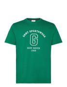Graphic Ss T-Shirt Tops T-Kortærmet Skjorte Green GANT
