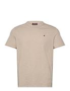 Watson Slub Tee Designers T-Kortærmet Skjorte Beige Morris