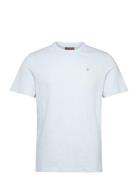 Watson Slub Tee Designers T-Kortærmet Skjorte Blue Morris
