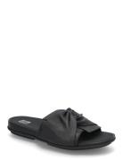 Gracie Soft-Twist Leather Slides Slippers Hjemmesko Black FitFlop
