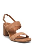 088-Vico Velours Sandal Med Hæl Brown Jonak Paris