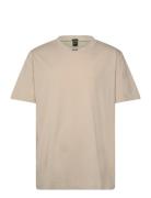 Tee Rib Sport Men Sports Clothes Sport Tops Sport T-Skjorte Beige BOSS