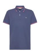 Contrast Tipping Ss Pique Rugger Tops T-shirts Polo Shirts Short-sleev...