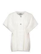 Rodebjer Jennia Linen Designers Blouses Short-sleeved White RODEBJER