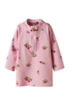 Nmfzila 3/4 Uv Swim Top Swimwear Uv Clothing Uv Tops Pink Name It
