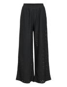 Objlaila Mw Pants Div Bottoms Trousers Wide Leg Black Object