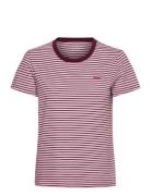 Perfect Tee Anita Stripe Zinfa Tops T-shirts & Tops Short-sleeved Pink...