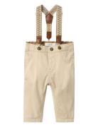 Nbmryan Slim Chino Twi Pant Wb 5502-Yz F Bottoms Trousers Beige Name I...