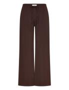 Wideleg Trousers With Elastic Waist Bottoms Trousers Wide Leg Brown Ma...