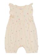 Suit Ss Aop Bodysuits Short-sleeved White Minymo