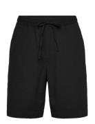 Pavel Heavy Seersucker Bottoms Shorts Casual Black Rue De Tokyo