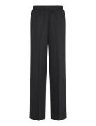 Linen Blend Pull On Pants Bottoms Trousers Straight Leg Black GANT