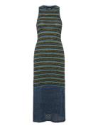 Sequin Stripe Knitted Dress Maxikjole Festkjole Black Scotch & Soda