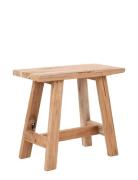 Nelli - Bench, Teak, Nature, 50X25X45 Cm Home Furniture Chairs & Stool...