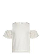 Cut-Out T-Shirt Tops T-Kortærmet Skjorte White Mango