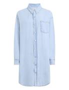 Relaxed Denim Shirt Dress Knælang Kjole Blue Calvin Klein Jeans