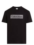 Textured Embroidery T-Shirt Tops T-Kortærmet Skjorte Black Calvin Klei...