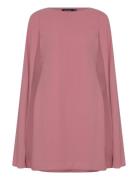 Cape Georgette Cocktail Dress Kort Kjole Pink Lauren Ralph Lauren
