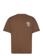 Michael Organic T-Shirt Tops T-Kortærmet Skjorte Brown Clean Cut Copen...