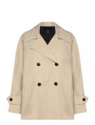 Short Double-Breasted Trench Coat Trenchcoat Frakke Beige Mango