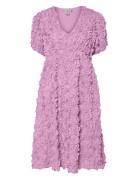 Yasrosiva 2/4 Midi Dress S. - Show Knælang Kjole Pink YAS