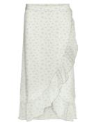 Vmsmilla H/W Wrap Skirt Wvn Ga Knælang Nederdel White Vero Moda