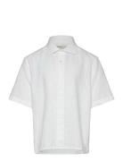 Cotton Linen Ss Shirt Tops Shirts Short-sleeved Shirts White GANT