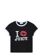 I ‘Kiss’ Jc Fitted Ringer Tee Tops T-shirts & Tops Short-sleeved Black...