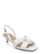 Alessia Kitten Sandal Sandal Med Hæl White Michael Kors