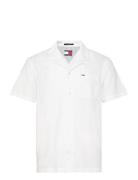 Tjm Linen Blend Camp Ss Ext Tops Shirts Linen Shirts White Tommy Jeans