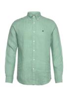 Douglas Linen Shirt-Classic Fit Tops Shirts Linen Shirts Green Morris
