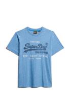 Vl Classic Relaxed Tee Tops T-Kortærmet Skjorte Blue Superdry