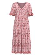 Yaskanikka 2/4 Contrast Midi Dress S. Knælang Kjole Pink YAS