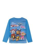 T-Shirt Ls Tops T-shirts Long-sleeved T-Skjorte Blue Minymo
