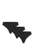 Seamless Thong 3-Pack G-streng Undertøj Black Weekday