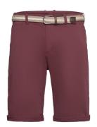 Superflex Chino Shorts W. Belt Bottoms Shorts Chinos Shorts Burgundy L...