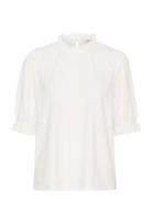 Crmianna Ss Blouse Tops Blouses Short-sleeved White Cream