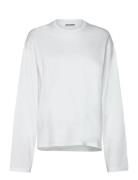 Long-Sleeved Boxy Cotton T-Shirt Tops T-shirts & Tops Long-sleeved Whi...