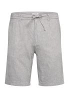 Linen Blend Herringb Short Bottoms Shorts Casual Grey Lindbergh